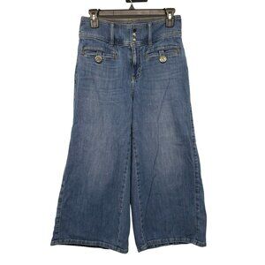 Pilcro Wide Leg Cropped Blue Jeans Womens 28 Anthropologie